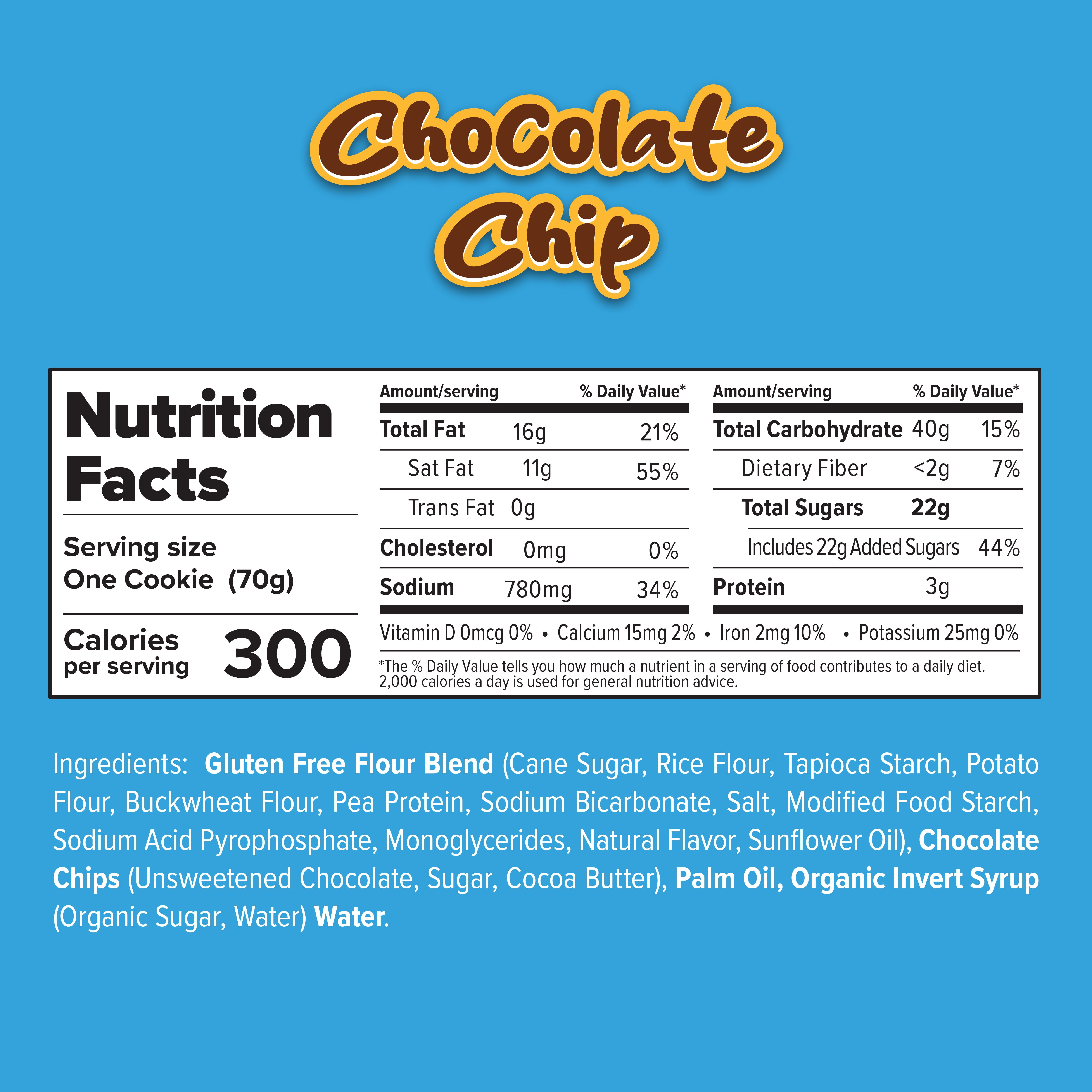 Amazing Cookies - Chocolate Chip - Gluten Free, Vegan, 12ct Individually Wrapped