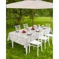 thumbnail image 4 of Hokiten Outdoor Tablecloths with Umbrella Hole & Zipper, Beige Floral Boho 60 x102 Inch Rectangle Tablecloths, Retro Ethnic Tribe Abstract Art Waterproof Table Cloth, Patio/Pool/Picnic Table Covers, 4 of 7