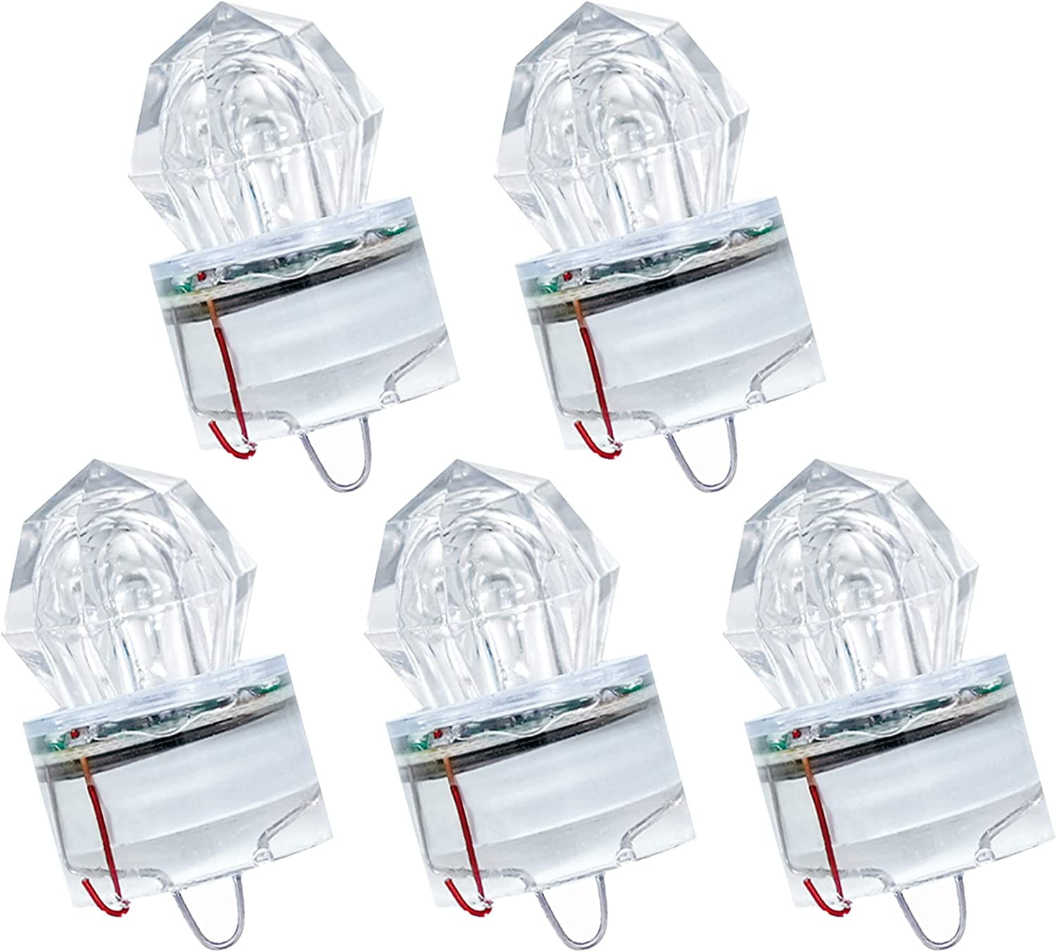 BLUEWING 5 Pack LED Deep Drop Lights Diamond Fishing Lights Underwater