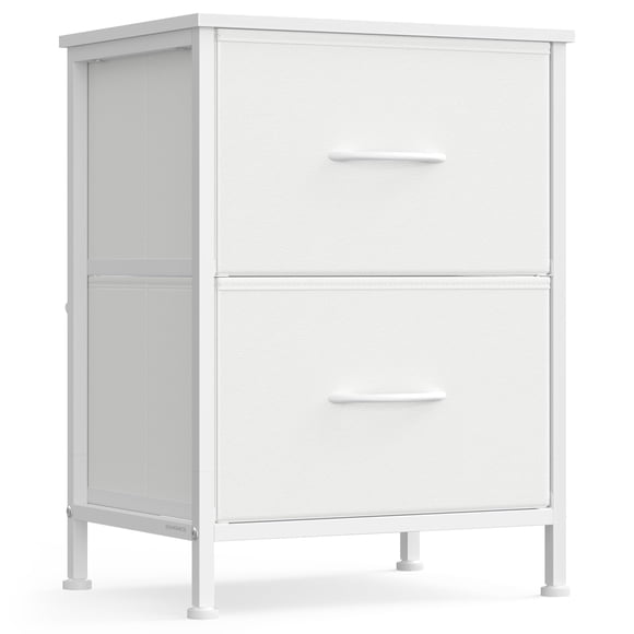 Cómoda SONGMICS de acero y MDF con 2 cajones, blanca