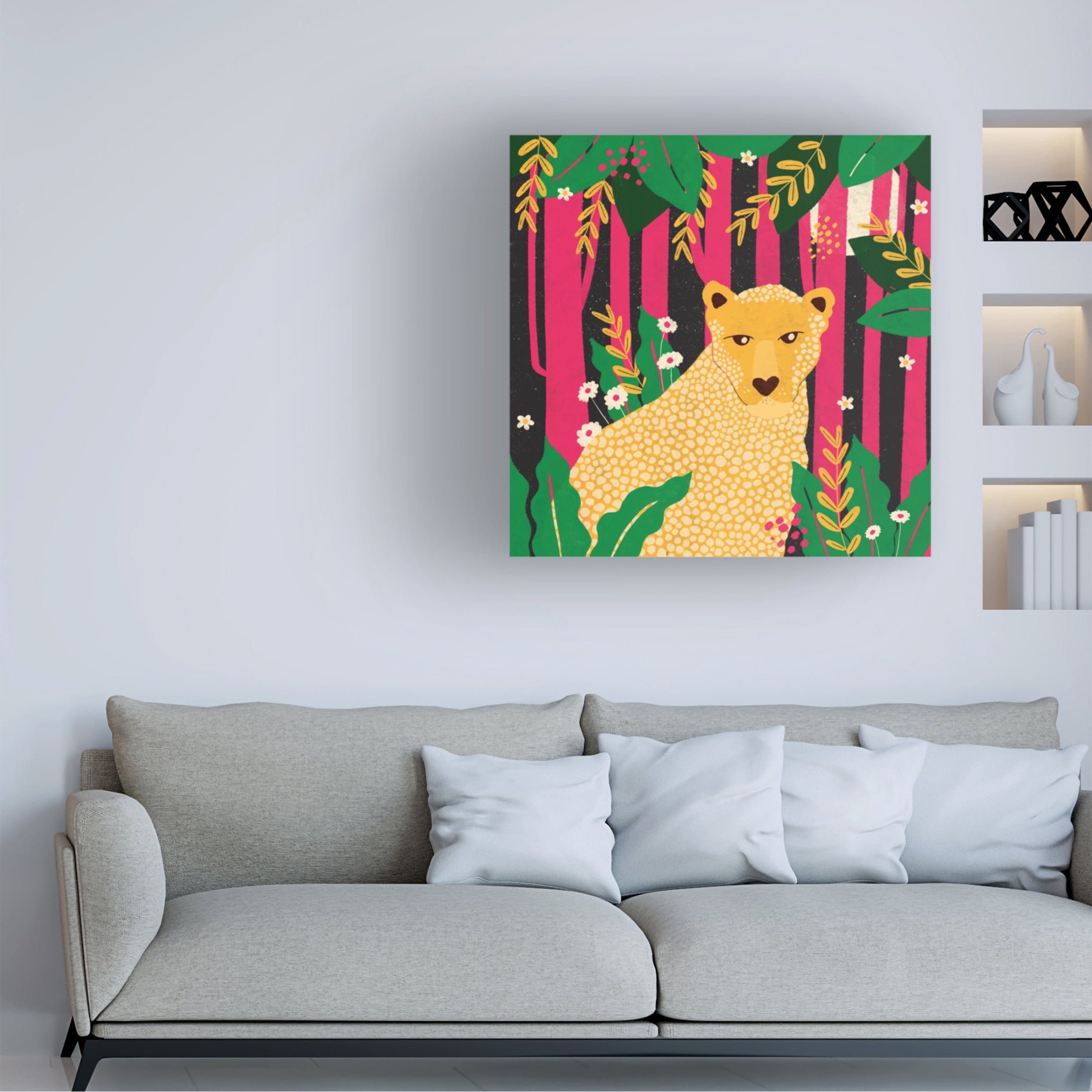 Trademark Fine Art Shriya Bhattacharya Leopard Animal Trilogy Canvas Wall Art