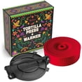 thumbnail image 1 of Uno Casa Cast Iron Tortilla Press 8 Inch with Tortilla Warmer - Bundle of Pre-seasoned Quesadilla, Roti and Pataconera Maker With Taco Shell Warmer i, 1 of 9