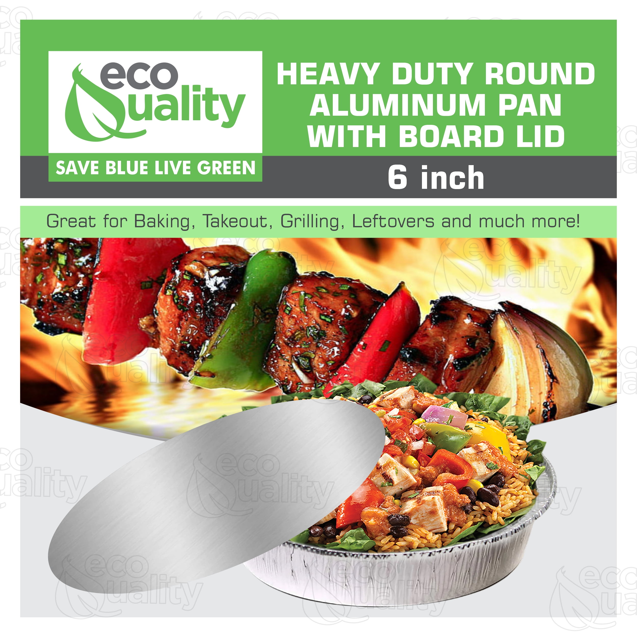 Set of 6 Aluminum Foil Disposable Reusable Food Baking Trays Pans