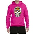 thumbnail image 2 of Wild Bobby Day Of The Dead Sugar Skull Pop Culture Unisex Graphic Hoodie Sweatshirt, Fuschia, Small, 2 of 5