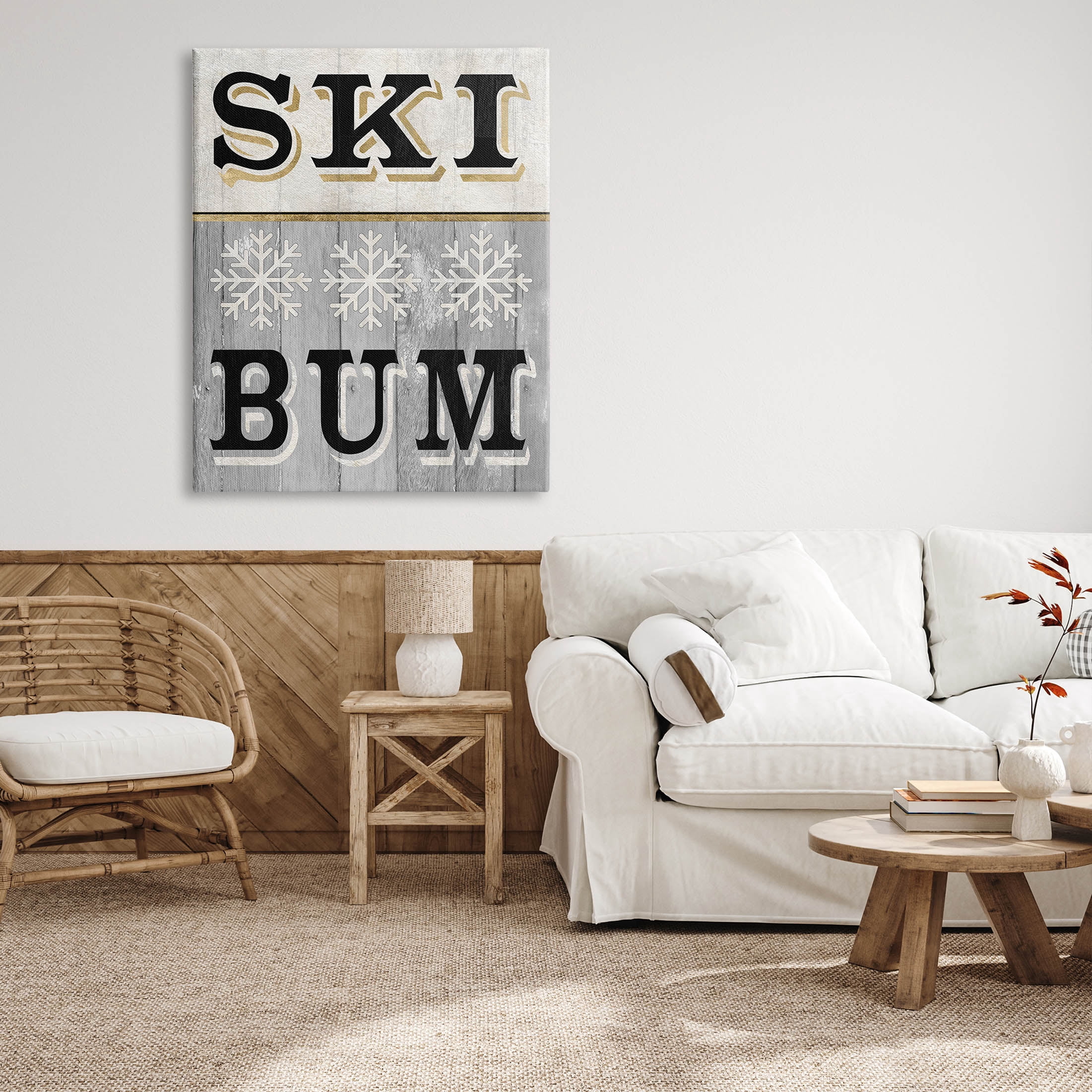 Stupell Industries Ski Bum Snowflake Sign Graphic Art Gallery Wrapped Canvas Print Wall Art, Design by Livi Finn