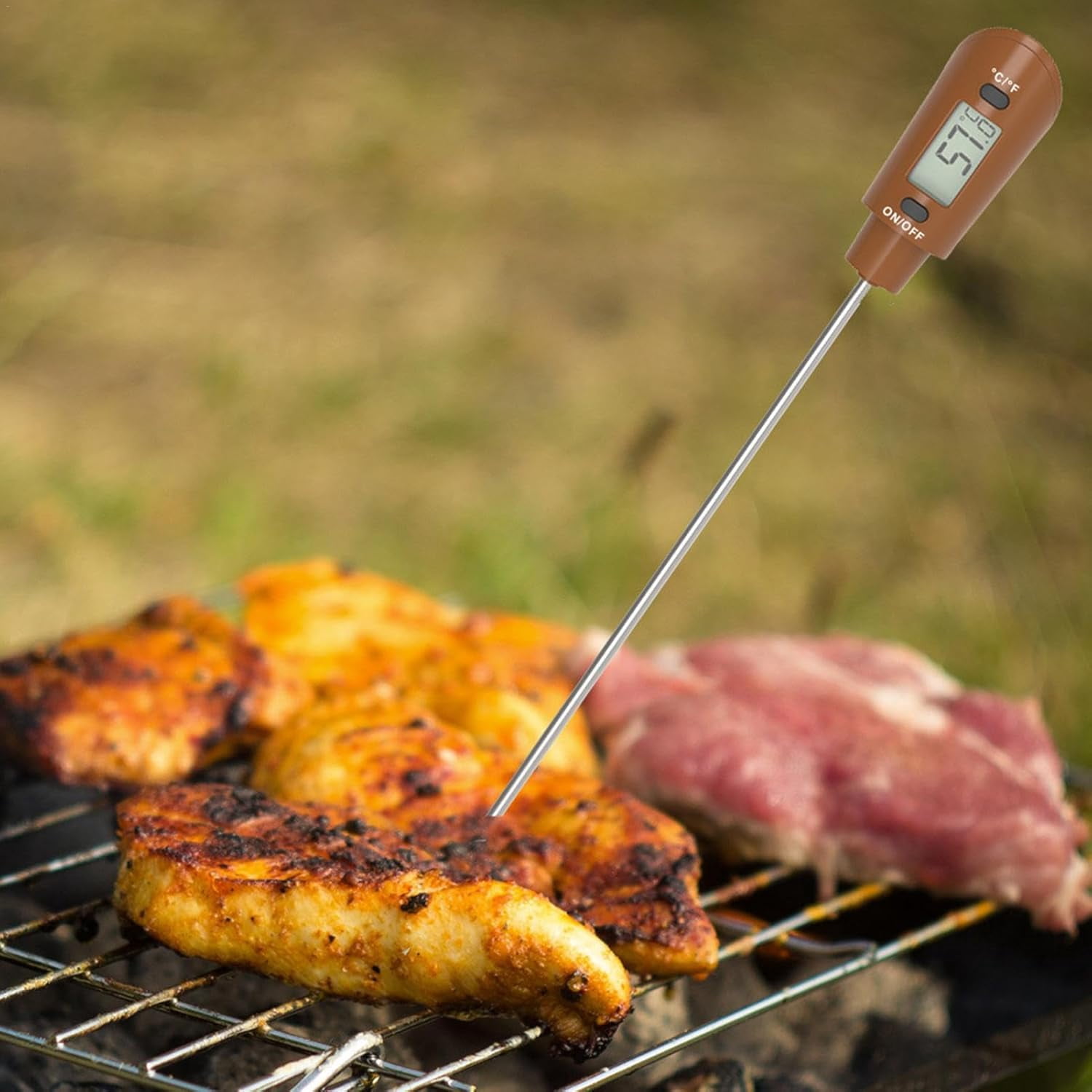 ABPETE Digital LCD Candy Spatula Thermometer - Instant Read Meat & Candy Thermometer | Silicone Kitchen Temperature Sensor | Temperature Reader and Stirrer for Candy, Chocolate, Meat