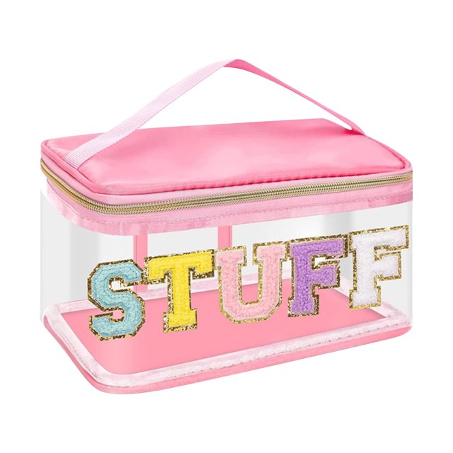 FLhrweasw Cosméticos PVC Transparente Almacenamiento Con Letras Brillantes para Acampar (estilo 4)