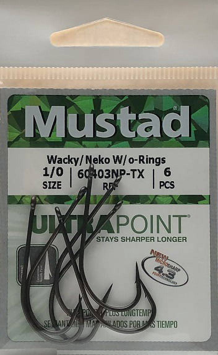 Mustad TitanX Wacky/Neko/Dropshot Hook - Size: #1 (TitanX) 6pc
