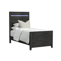 Picket House Furnishings Chett Twin Bed with LED in Black