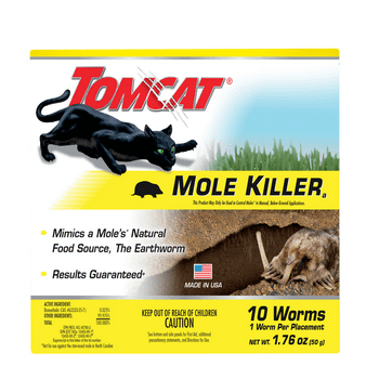 Tomcat Mole Killer, Includes 10 Worm Baits per Pack, Ready-to-Use