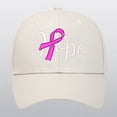 thumbnail image 2 of Unisex Breast Cancer Awareness Hope Letter Embroidery Duck Tongue Cap Casual Curved Brim Hat Beige, 2 of 4