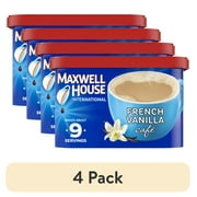 (4 pack) Maxwell House International French Vanilla Cafe Beverage Mix, 8.4 oz. Canister