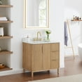 thumbnail image 2 of Sierra 36" Wood  Vanity in Washed Light Brown Engineered Stone Top no Mirror, 2 of 14