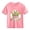 Pink K, variant on Girls Leopard Print Bunny Easter Shirt Kids Short Sleeve T-Shirt Soft Stretchy Casual Top Spring Summer Crew Neck Red,Size 3-4 T