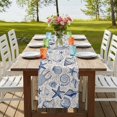 thumbnail image 4 of Table Runners 48 Inches Long Dress Scarves, Navy Blue Coastal Farmhouse Kitchen Table Runner, Short Coffee Tablerunners, Nautical Ocean Shell Starfish Sea Rustic 13x48 Inch, 4 of 9
