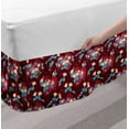 thumbnail image 2 of Floral Bed Skirt, Continuous Bindweed Japanese Traditional Illustration, Elastic Bedskirt Dust Ruffle Wrap Around for Bedding Decor, 4 Sizes, Maroon Sea Blue, by Ambesonne, 2 of 2