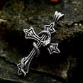 thumbnail image 3 of HOOUN Stainless Steel Snake Cross Pendant Necklace Men's Punk Retro Biker Jewelry Gift, 3 of 5