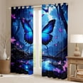 thumbnail image 2 of Feelyou Blue Butterfly Kids Blackout Curtains Set of 2 (52x84 Each), Dreamy Jungle Animal Window Curtains, Fairt Tale Princess Curtains and Drapes, Living Room Curtains Decor, 2 of 6