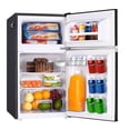 thumbnail image 3 of iceBlue 3.2 Cu.Ft Mini Fridge with Freezer, 2-Door Compact Refrigerator, Adjustable Temperature, with Bottle opener, Removable Glass Shelves, Black, 3 of 8