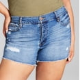 thumbnail image 3 of And Now This Womens Destroyed Short Denim Shorts, 3 of 3