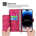 thumbnail image 5 of SaniMore for iPhone 14 Pro 6.1" Magnetic Flip Wallet Case with Cross Body Strap, PU Leather Case with Card Slot & Multi-Angle Kickstand Shockproof Protective Case for Girls Ladies, Winered, 5 of 12