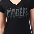 thumbnail image 3 of Women's G-III 4Her by Carl Banks  Black Los Angeles Dodgers Metallic Drop Lightweight V-Neck T-Shirt, 3 of 3