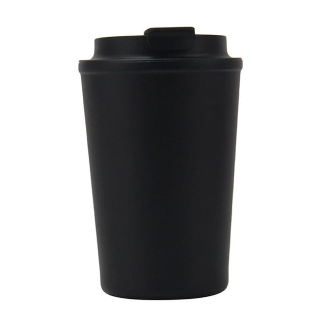 Taza de viaje, botella térmica reutilizable de 380 ml, botella de agua para beber negro
