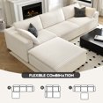 thumbnail image 5 of 118" L Shaped Modern Sofa Modular Sectional Cloud Couch with Ottoman,Deep Seat Upholstered Couches with Plush Corduroy Fabric for Living Room Furniture,Apartment,No Assembly Required,White, 5 of 9