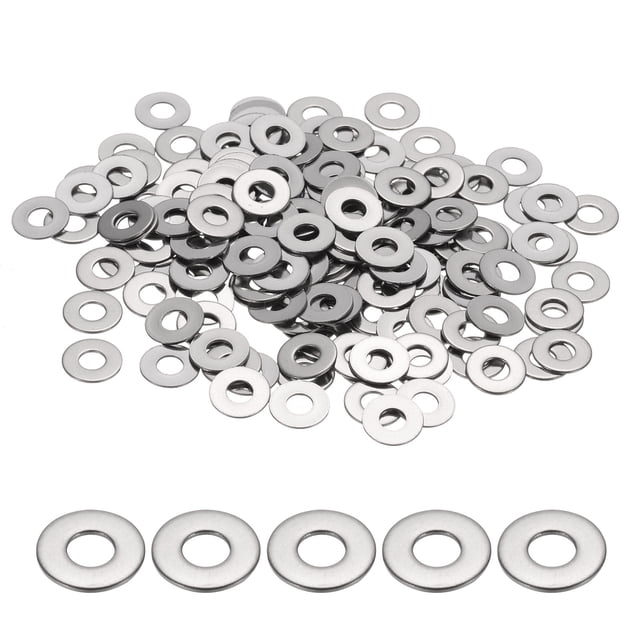 M3 Rondelle Plate pour Vis, 200 Pcs Rondelles en Acier Inoxydable 304 3MM ID x 8MM OD x 0.5MM Épaisseur (Ton Argenté)