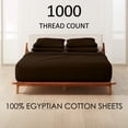 thumbnail image 2 of 28" DEEP POCKET, 1000-Thread-Count 100% Egyptian Cotton 6 PC Sheet Set |Short King, Chocolate|, 2 of 8