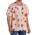 thumbnail image 2 of Goofa Strawberries Printed Men's Casual Short-sleeved Shirt,Lightweight Breathable Button-down,Summer Casual men's top,Versatile Fashion shirt-X-Large, 2 of 7