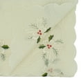 thumbnail image 3 of Saro Lifestyle Embroidered Holly and Ribbon Table Runner, 3 of 3