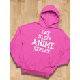 thumbnail image 6 of Tstars Womens Anime Lover Japanese Animation Funny Humor Eat Sleep Anime Repeat Fans Manga Anime Gifts Women Birthday Hoodie, 6 of 7