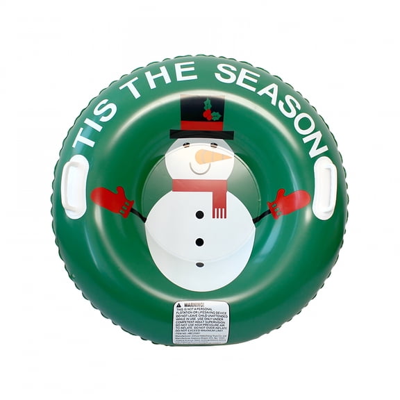 BESTSKY 2026 New Heavy-Duty Thickened Inflatable Snow Tube-Hard Bottom Ski Ring Sled with Handles for Winter Outdoor Adult Snow Sports