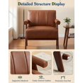 thumbnail image 4 of LAZZO 50" Faux Leather Couch Set, 3-Piece Set with 1 Loveseat and 2 Accent Chairs with Wooden Armrests for Living Rooms & Offices, Brown, 4 of 4