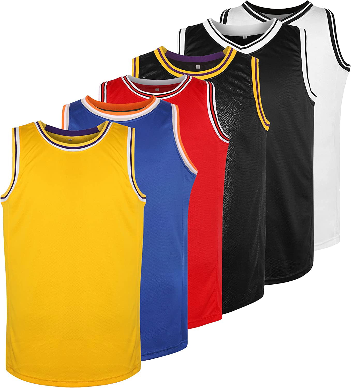MESOSPERO Blank Basketball Jersey Men's Mesh Athletic Sports Shirts Black Yellow White S-3XL 