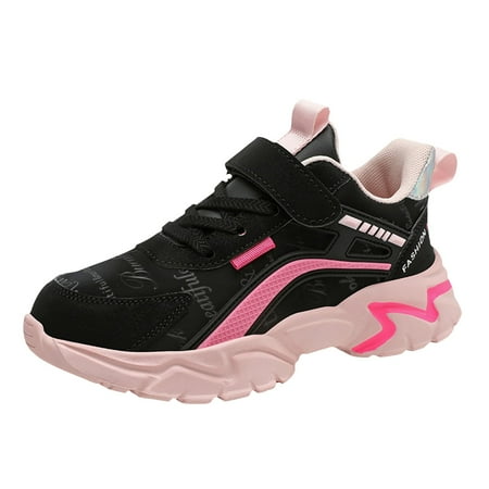 ZHAGHMIN Toddler Big Kids Shoes Boys Girls Breathable Sneakers Athletic Running Shoes High Top Walking Shoes for Babies Baby Cute Cloth Shoes Hot Pink Size27