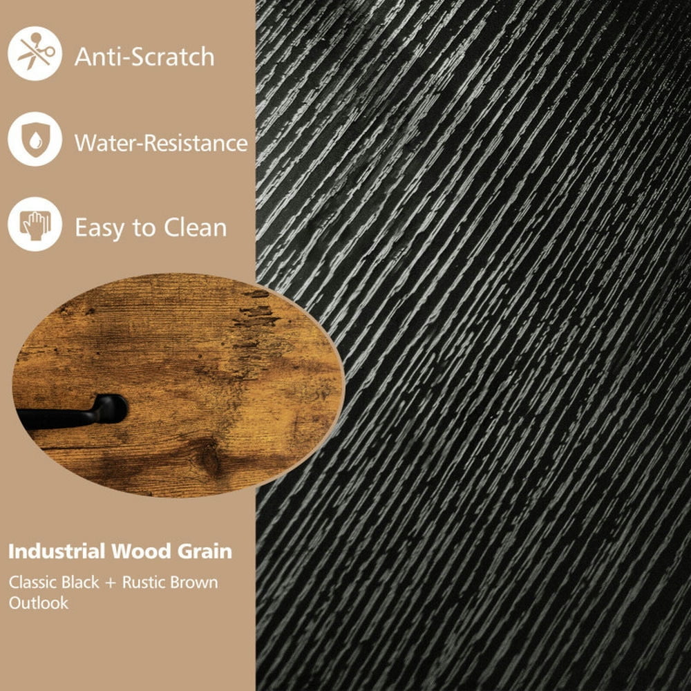 Demi Bonn 2-Drawer Wood File Cabinet, Kitchen Storage Buffet Sideboard with Door, Black