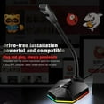 thumbnail image 1 of Microphone de Jeu Informatique Plié Flexible, Prise USB RGB Microphone Sans Lecteur de Micro Émetteur de Lumière pour la Classe de Vidéoconférence de Chat en Ligne, 1 of 1