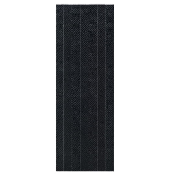 Ottomanson 2' x 5' Heavy Duty Non-Slip Runner Rug for Hallway, Waterproof Commercial Floor Mat, Black