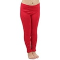 thumbnail image 4 of ToBeInStyle Girls' Nylon-Spandex Blend Full Length Leggings - Red - S/M, 4 of 4