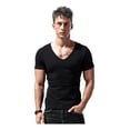 thumbnail image 2 of Camiseta De Hombre De Cuello En V En Color Liso, 2 of 7