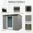 thumbnail image 3 of Alvantor Outdoor Storage Shed 8 x 6 Ft Metal Garden Shed with Sliding Doors and Transparent plate for Backyard, Garden Gray, 3 of 7