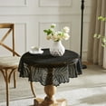 thumbnail image 5 of Warm Home Designs 90 inch Boho Black Round Tablecloth. AME Black 90 Round, 5 of 6
