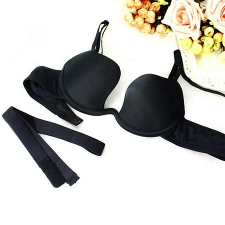 

Sexy Deep U Cup Bras for Women Push Up Lingerie Seamless Bra Underwear Black 34B