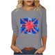 thumbnail image 2 of Fiudx Ofertas de La Semana Blusas de Manga 3/4 para Mujer, Camisa con Estampado Vintage, Informal, Manga 3/4, Cuello Redondo, Blusa Estilo Túnica Boho, 2 of 4