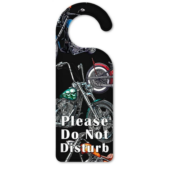 Do Not Disturb Door Knob Hanger Sign - Choppers & Skulls - Black - Image by Dan Morris
