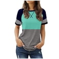 thumbnail image 1 of TSADFHJI Hauts Scintillants pour Femmes Noir Mode Décontractée Imprimé Col Rond Manches Courtes Chandail T-Shirt m Vert Menthe, 1 of 5
