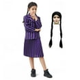 thumbnail image 1 of KAWELL Filles Wednesday Addams Costume Uniforme d'Académie pour Enfants Tenue de Cosplay d'Halloween avec Perruque, 1 of 3