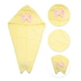 thumbnail image 3 of Unique Bargains 1 Pc Water-absorbent Double Bow Hair Towel for Bathroom Yellow Coral Fleece, 3 of 5